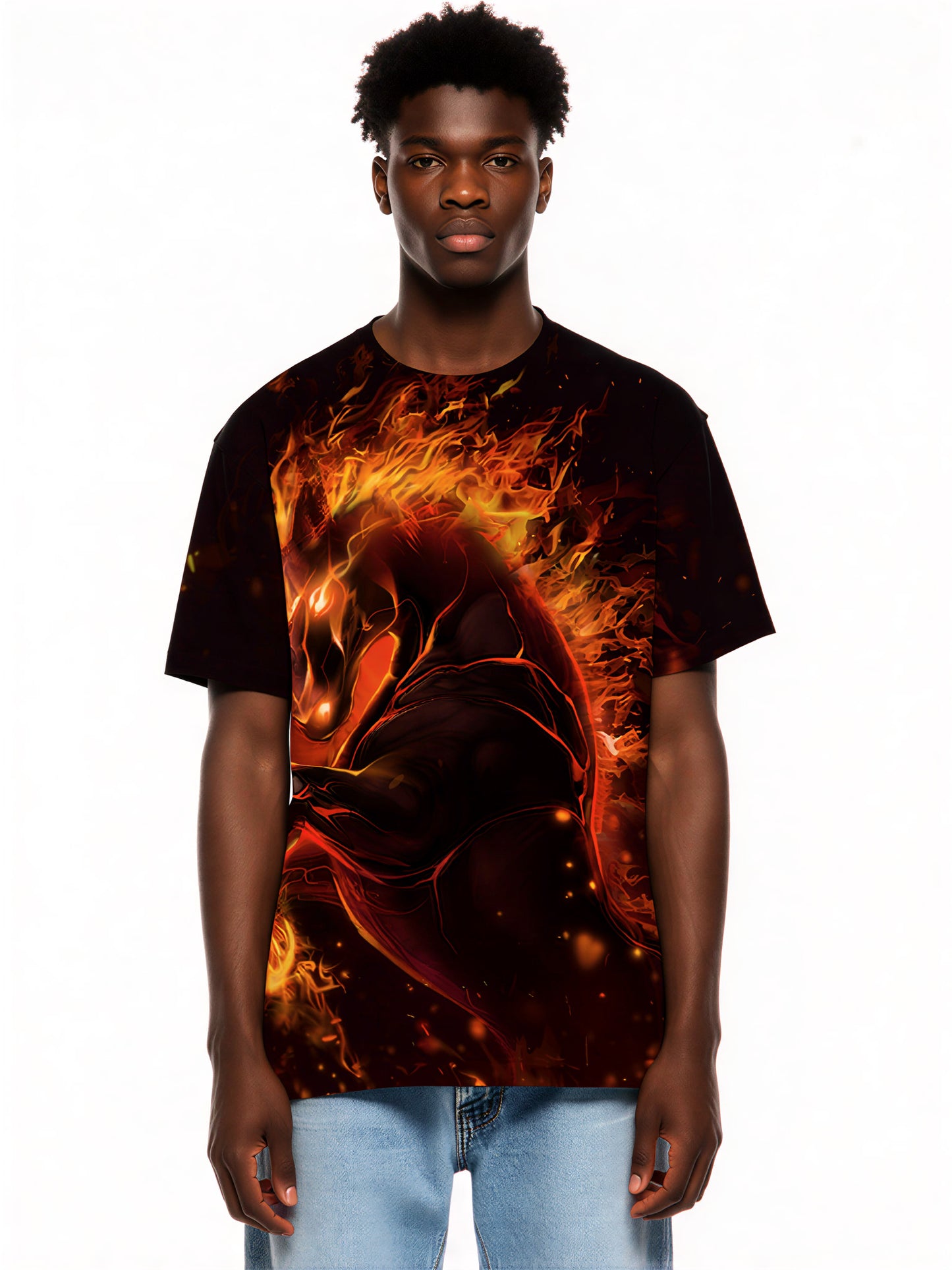 Flaming Horse 3D All Over Print T-Shirt for Men Women