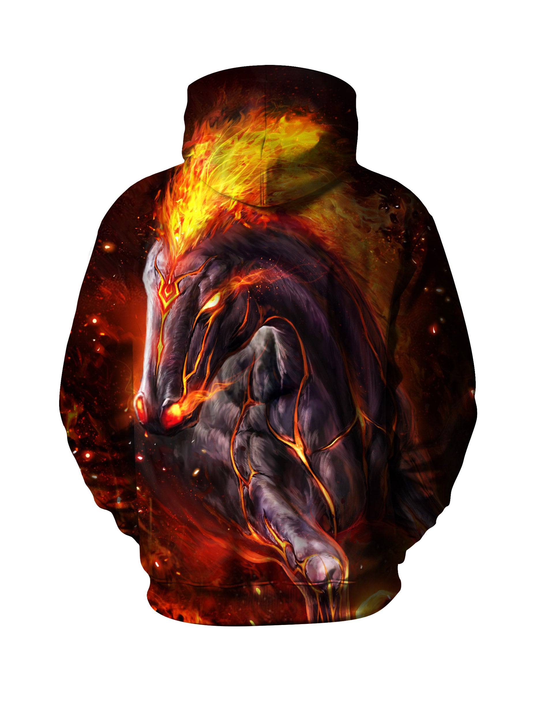 Hoodie 3D All Over Print Fiery Wolf Galaxy Art Unisex Streetwear Pullover