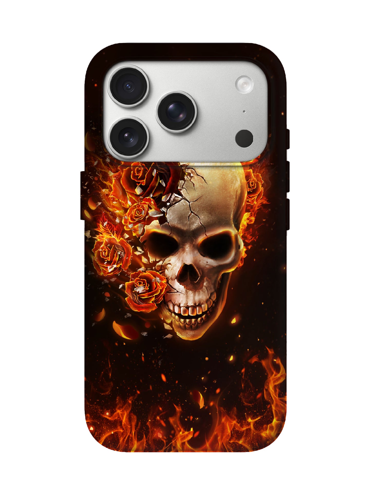 Skull and Flame Edgy Hardcore Tough Phone Case