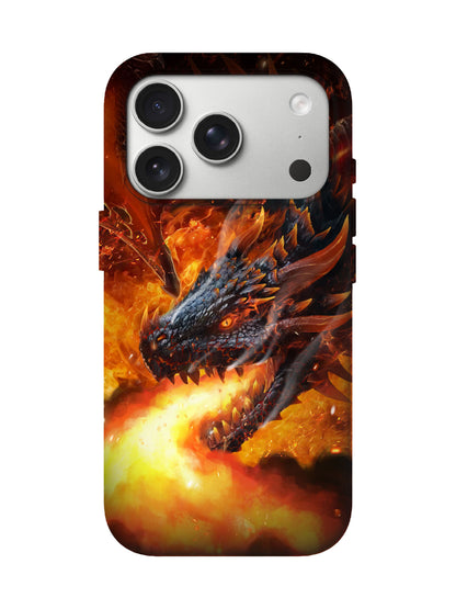 Flame Dragon Edgy Cyberpunk Tough Phone Case