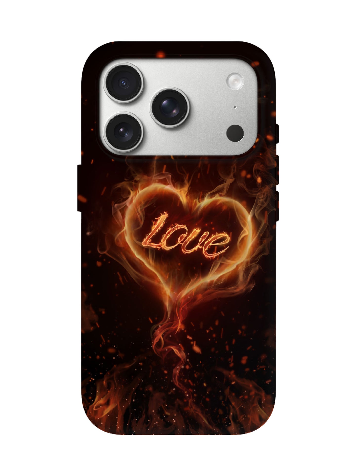 Flame Heart Edgy Tough Phone Case