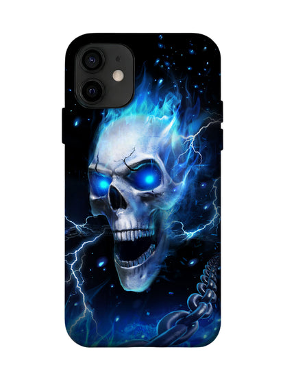 Futuristic Cyberpunk Skull Flame Lightning Tough Phone Case