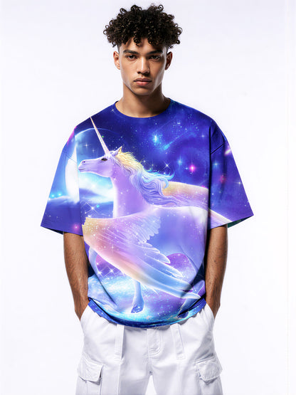 Unicorn 3D All Over Print T-Shirt for Men Women, Galaxy Sparkle Fantasy Style