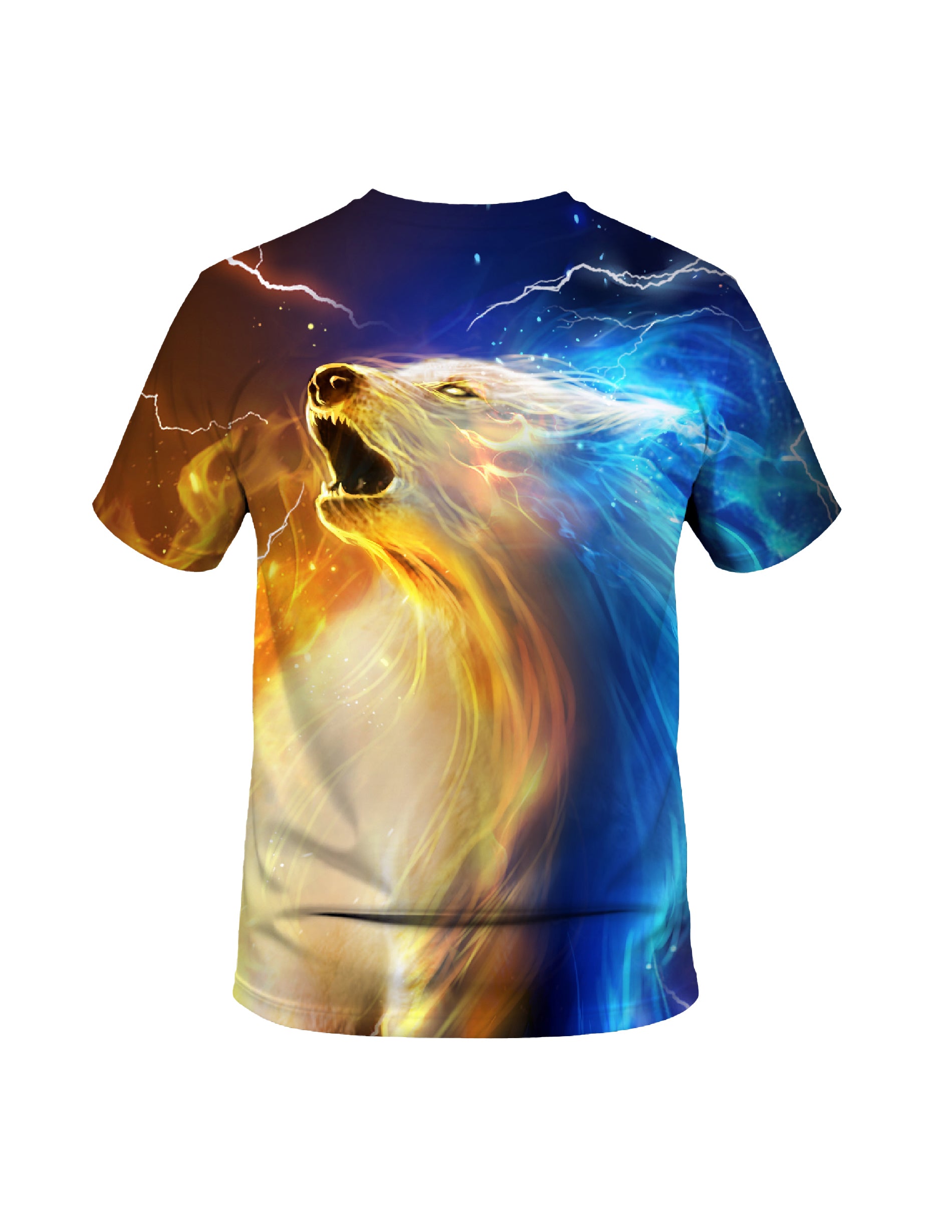 Wolf Fire Lightning Galaxy 3D All Over Print T-Shirt Men Women Art Style