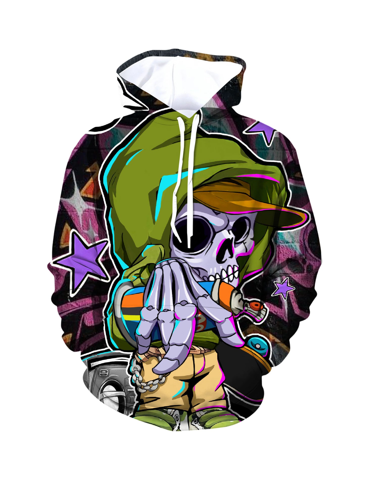 Men Women 3D All Over Print Skull Hip Hop Hoodie Streetwear Graphic Sweatshirt