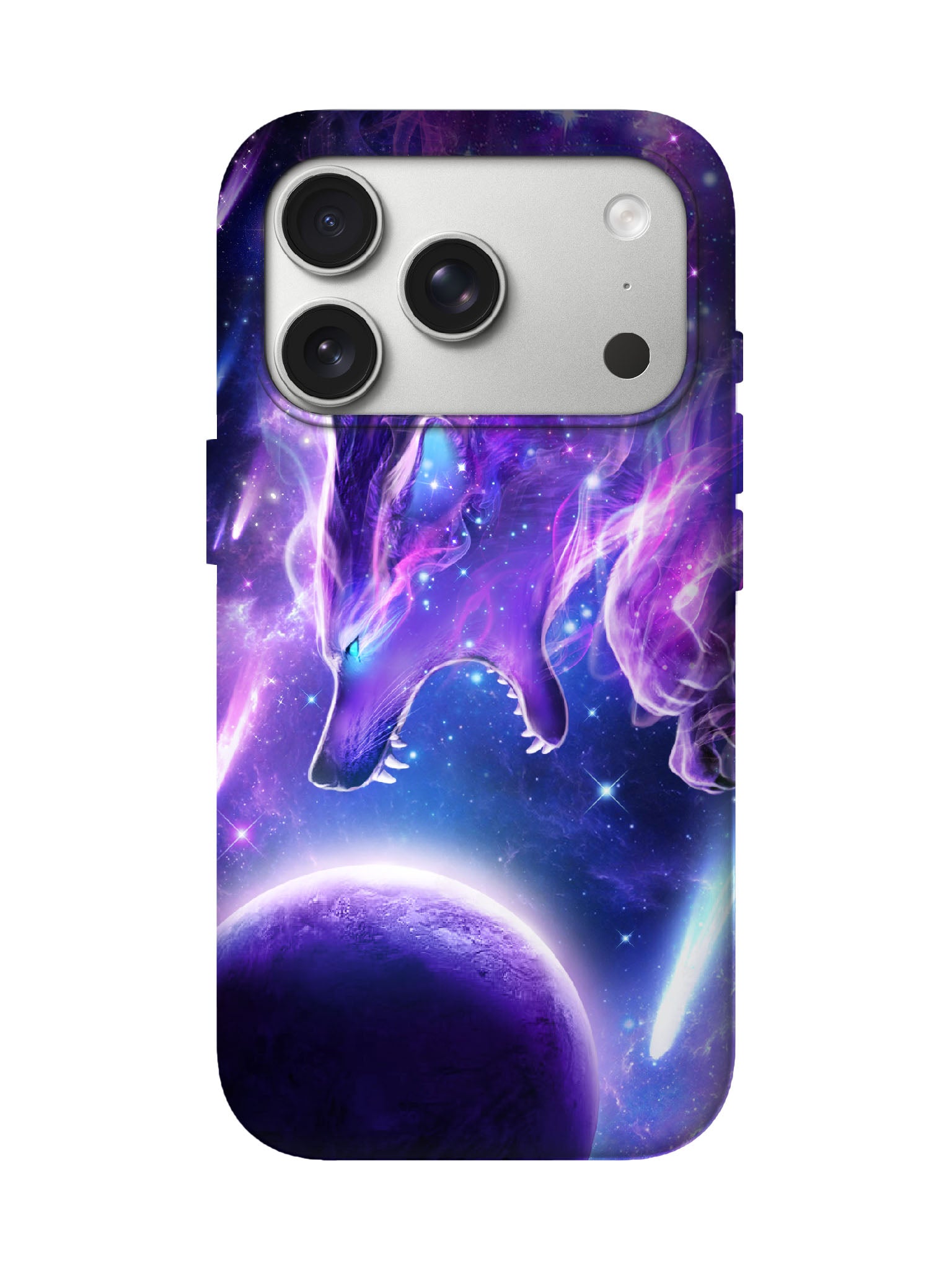 Cosmic Wolf Nebula Edgy Cyberpunk Protective Phone Case