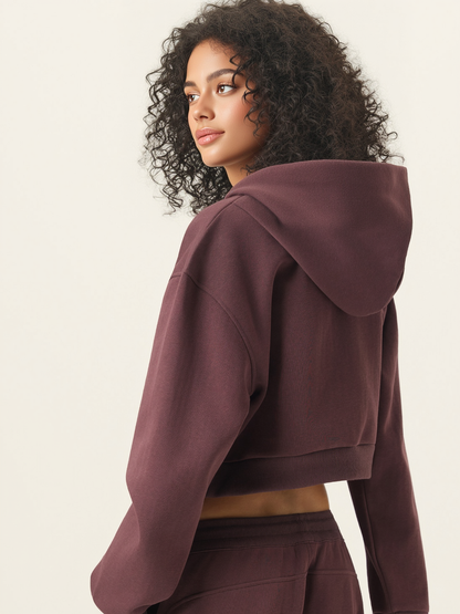 350g Soft French Terry Cropped Hoodie