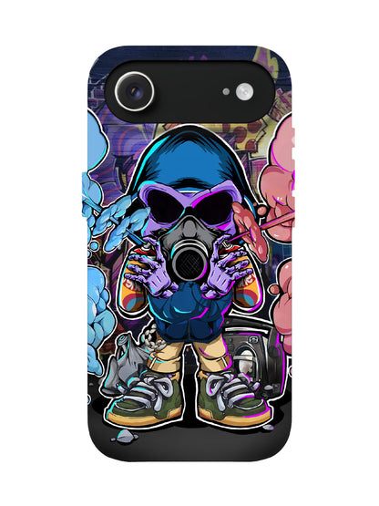 Skull Graffiti Edgy Cyberpunk Tough Phone Case