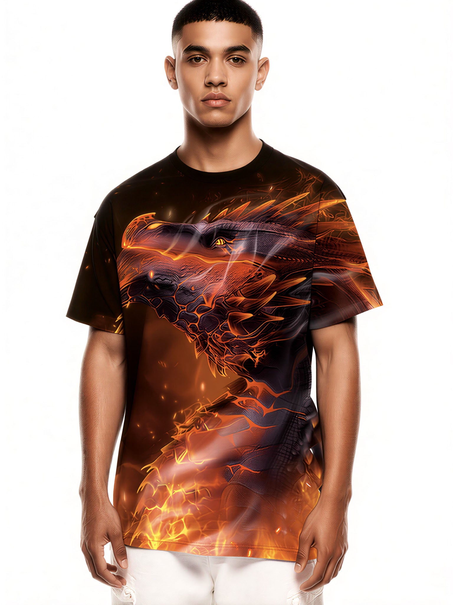 3D All Over Print Dragon Fire T-Shirt for Men Women Sweatshirt Apparel