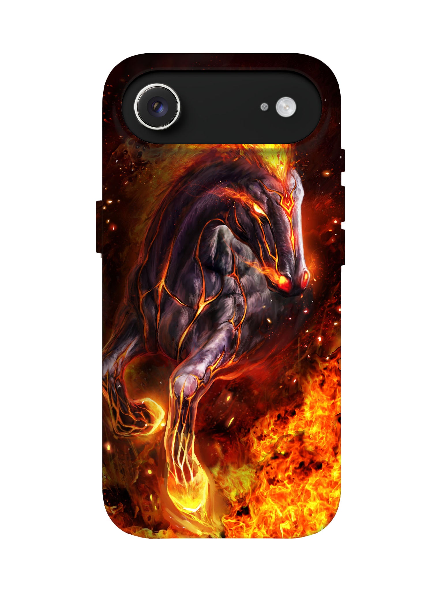 Flame Horse Edgy Cyberpunk Tough Phone Case
