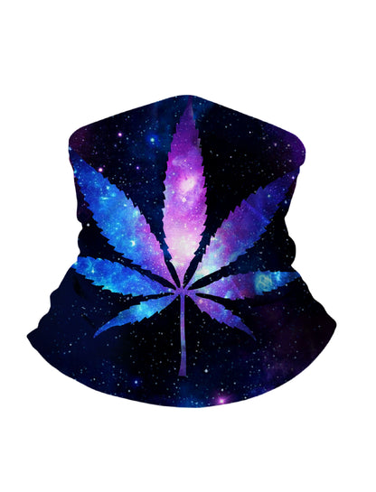 Neck Gaiter 3D all over print galaxy nebula cannabis leaf Aesthetic unisex breathable fabric windproof
