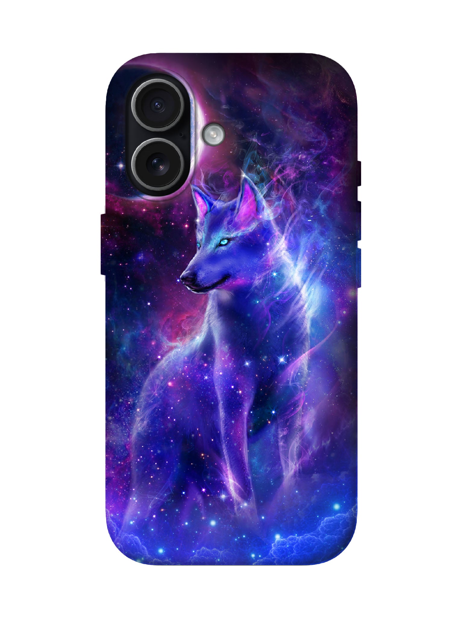 Cosmic Wolf Neon Cyberpunk Protective Phone Case