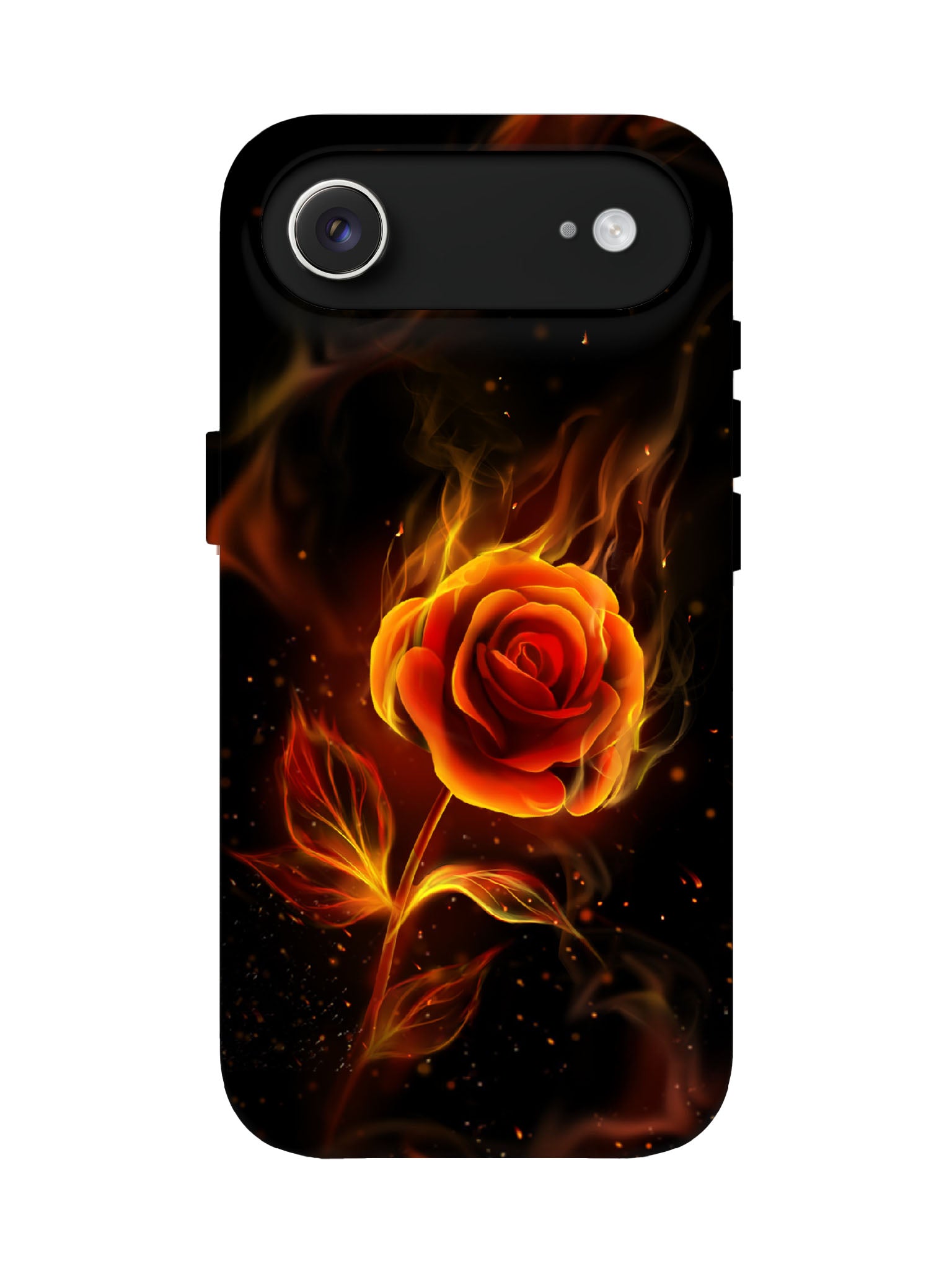 Flame Rose Edgy Cyberpunk Tough Phone Case