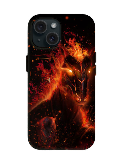 Flame Horse Edgy Cyberpunk Tough Phone Case
