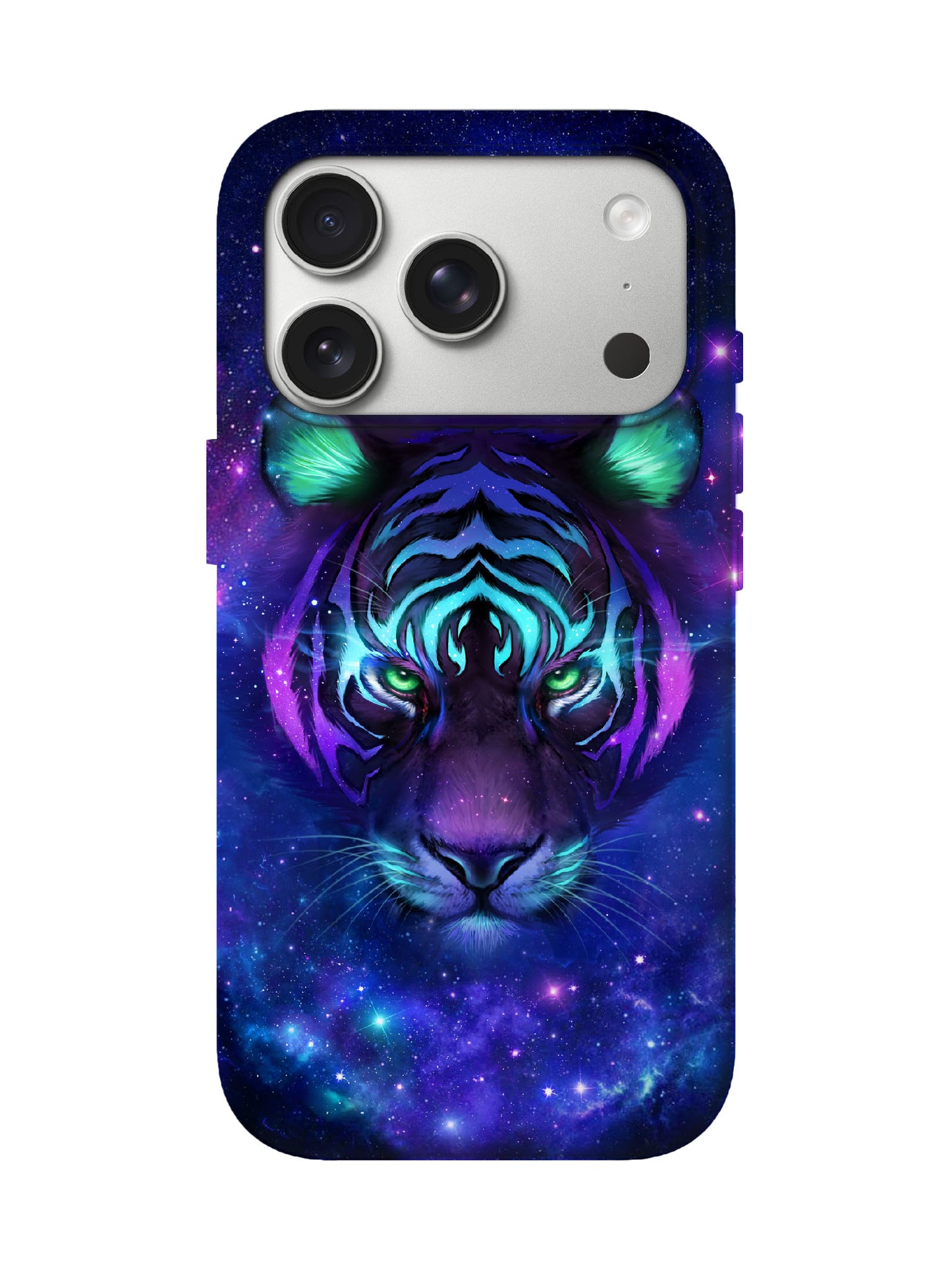 Neon Tiger Cosmic Cyberpunk Protective Phone Case