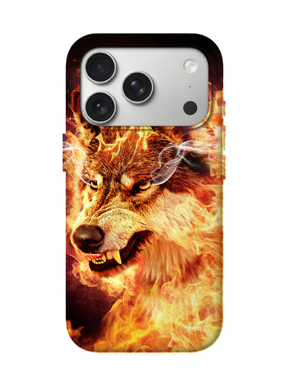 Flame Wolf Edgy Hardcore Tough Phone Case
