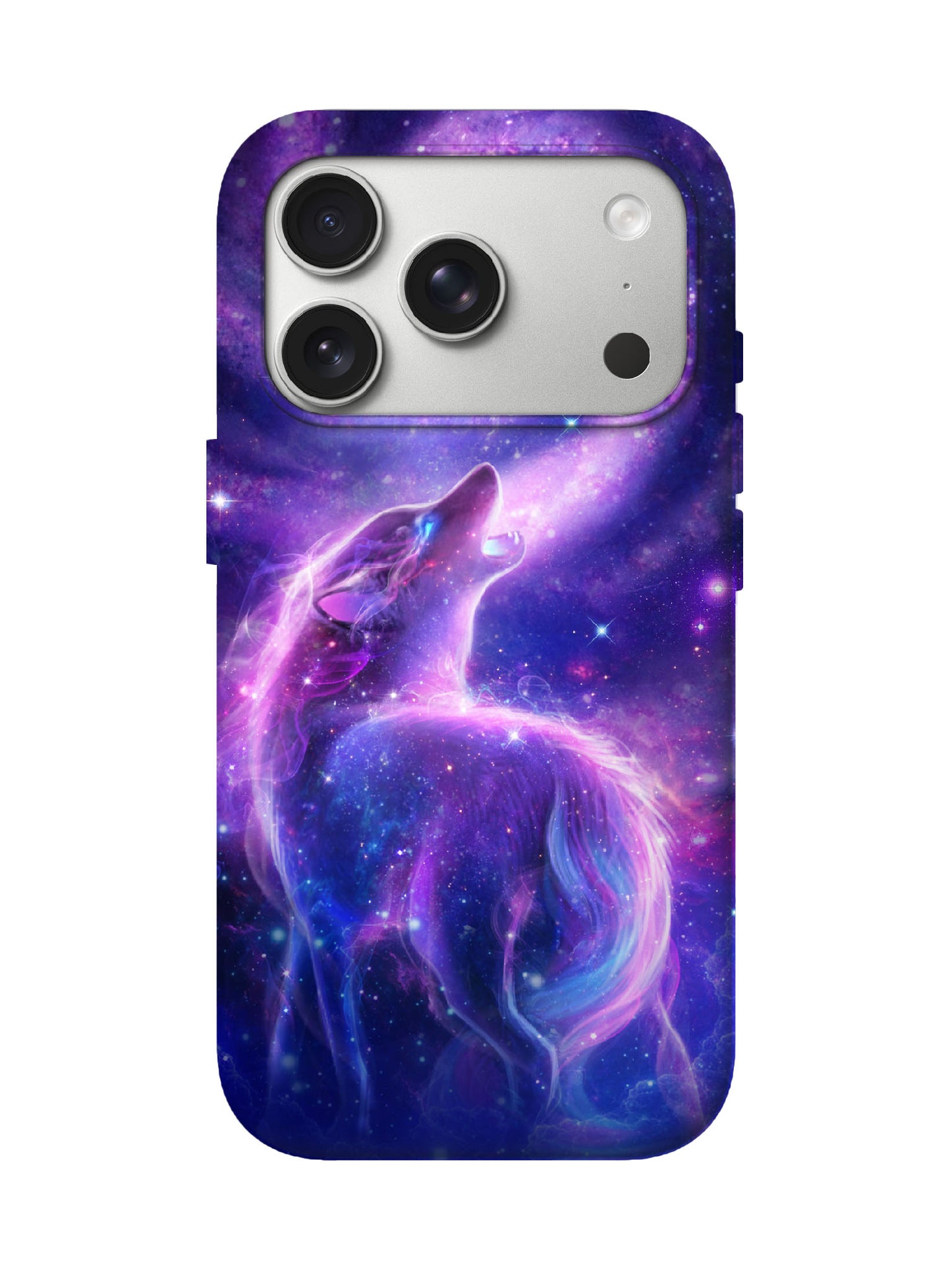 Cosmic Wolf Nebula Edgy Cyberpunk Protective Phone Case