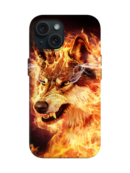 Flame Wolf Edgy Hardcore Tough Phone Case