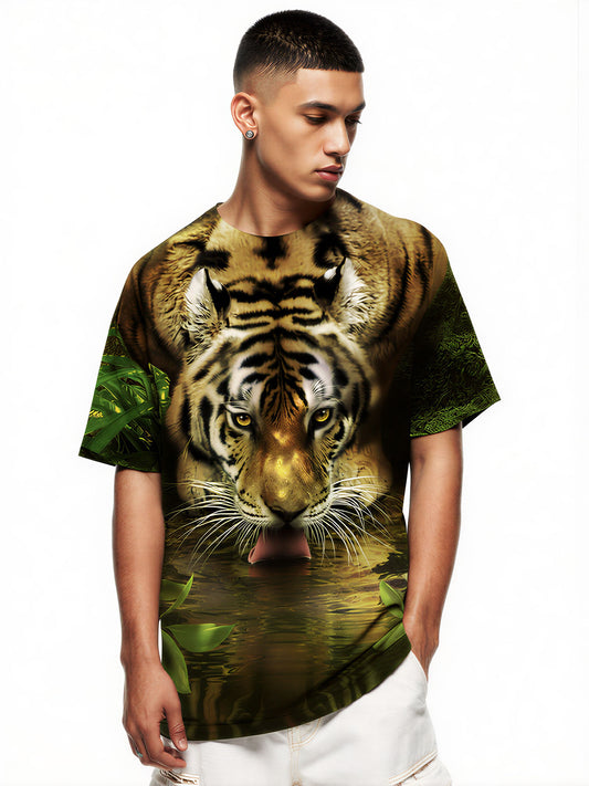 Jungle Wildlife Tiger 3D All Over Print T-Shirt for Men Women Graphic Sweatshirt
