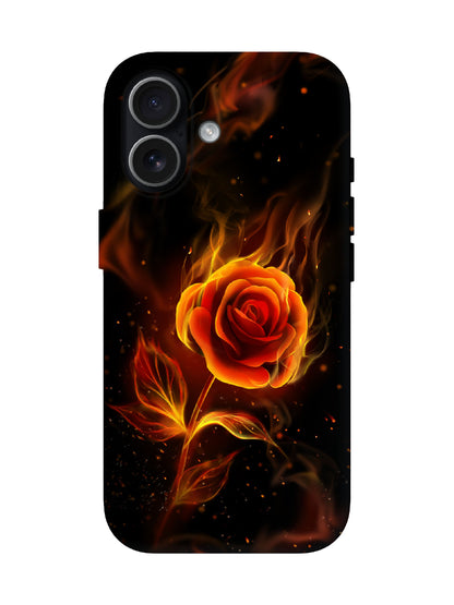 Flame Rose Edgy Cyberpunk Tough Phone Case