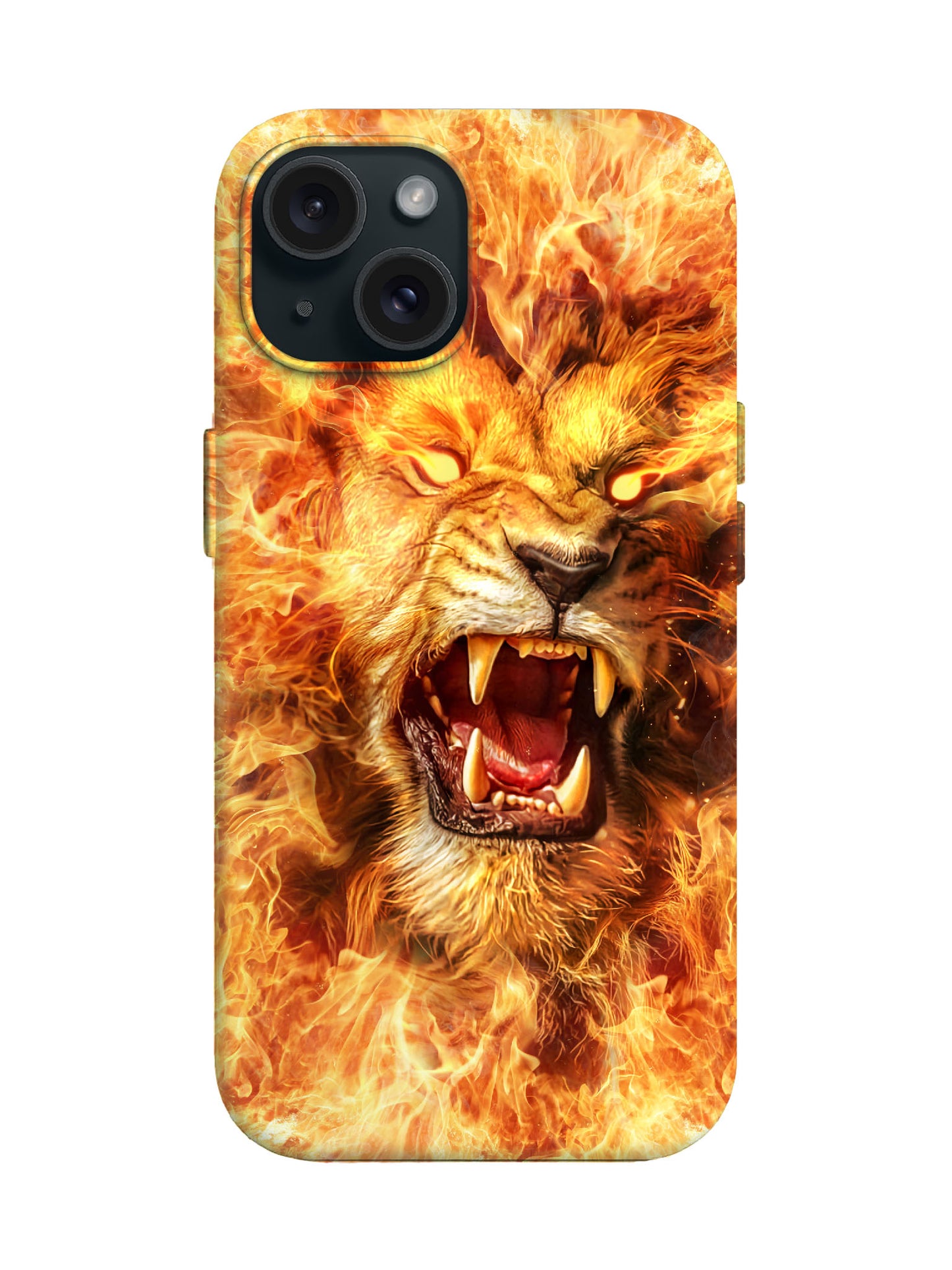 Flame Lion Head Edgy Tough Phone Case