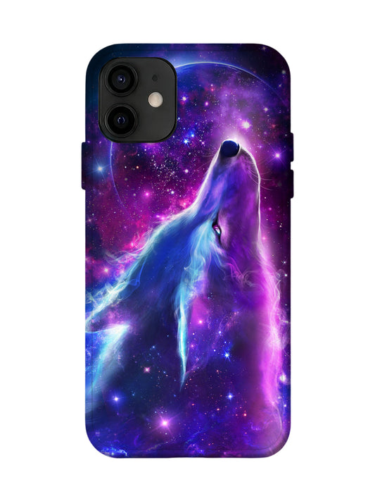 Cosmic Wolf Neon Edgy Tough Phone Case