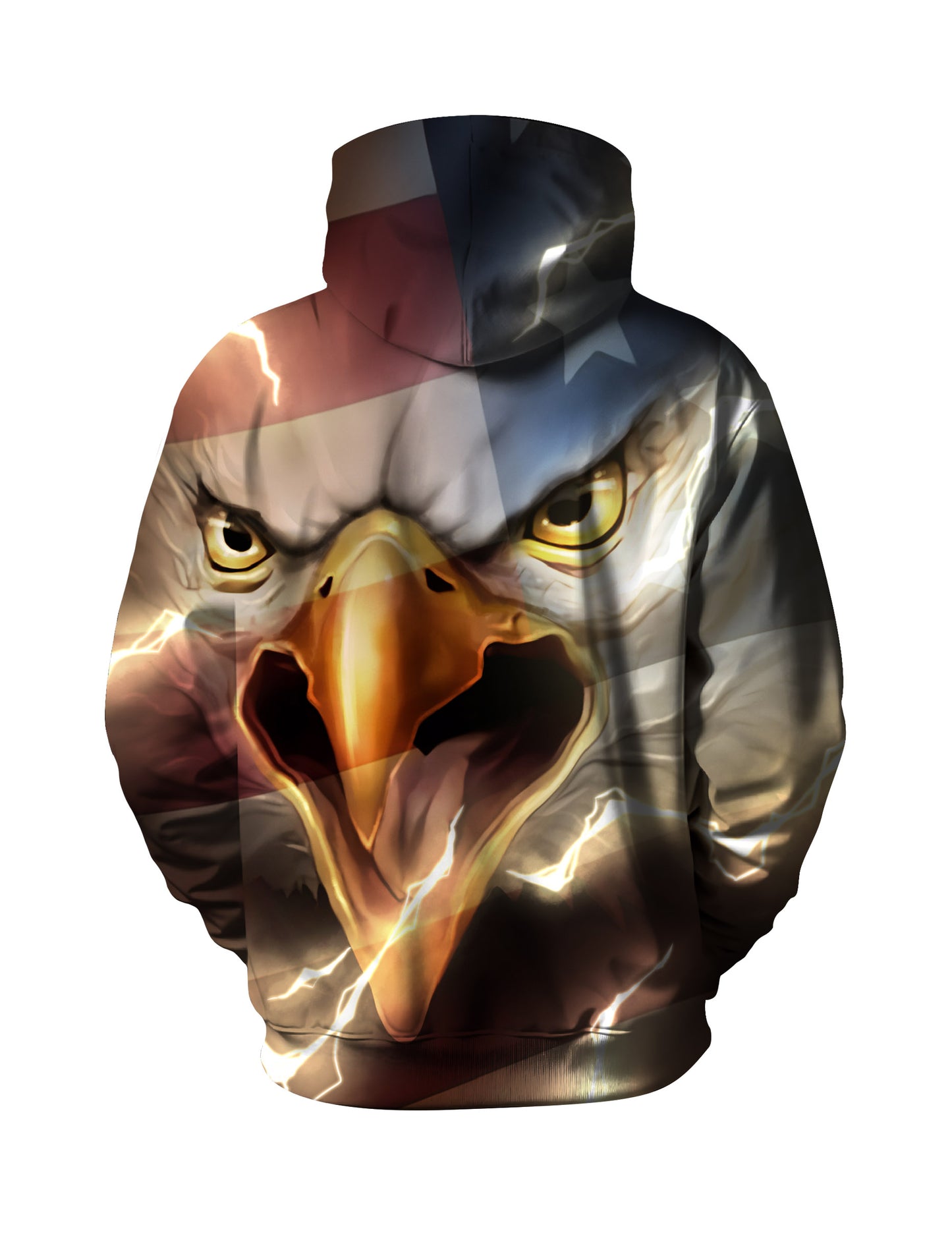 Unisex 3D All Over Print Hoodie Eagle Flag Lightning Streetwear Pullover Soft Comfortable