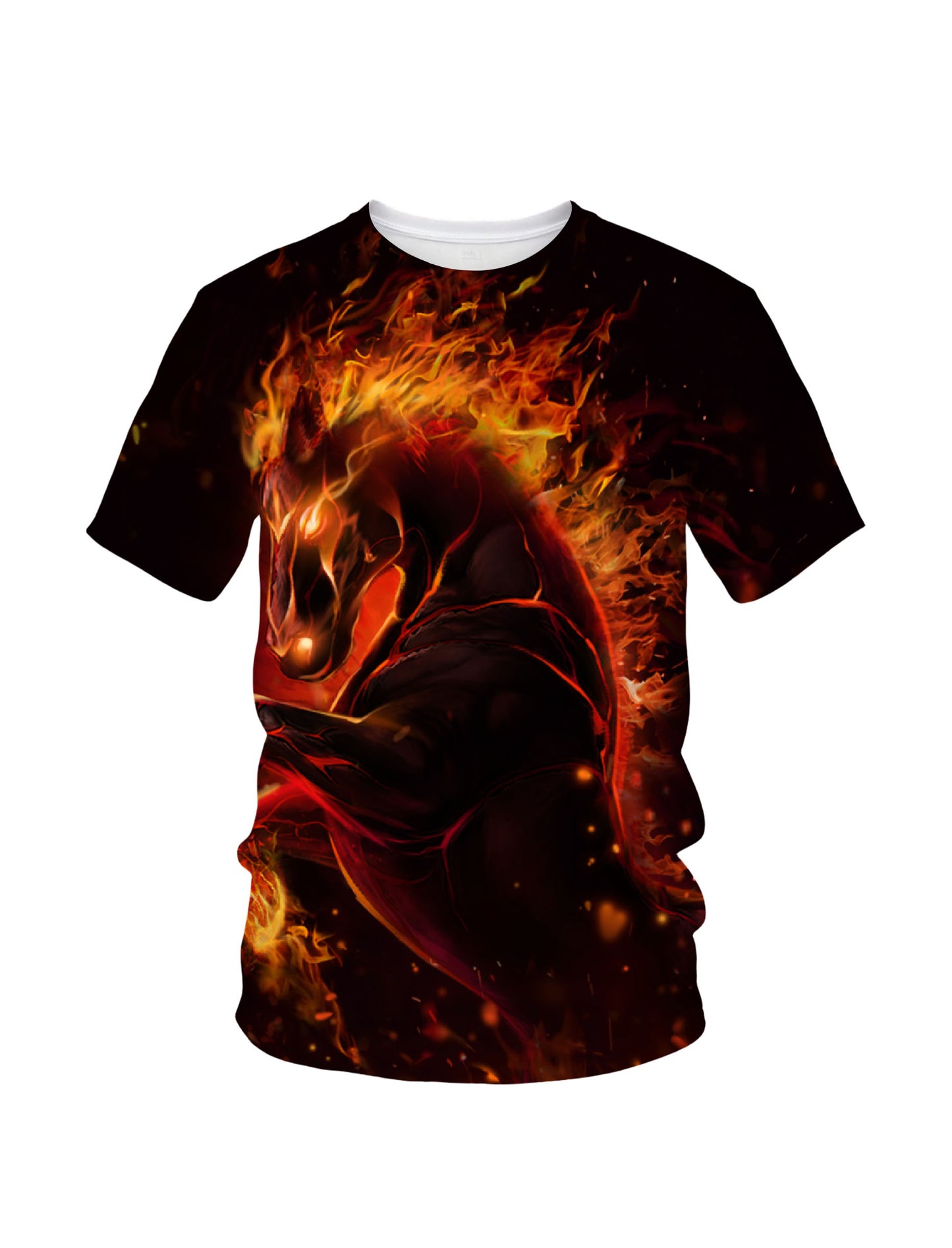 Flaming Horse 3D All Over Print T-Shirt for Men Women