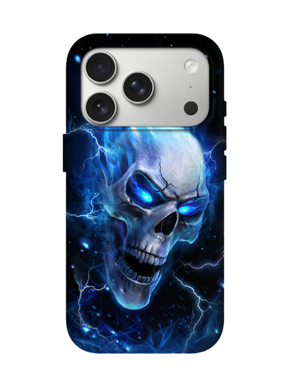 Skull Flame Lightning Edgy Cyberpunk Tough Phone Case