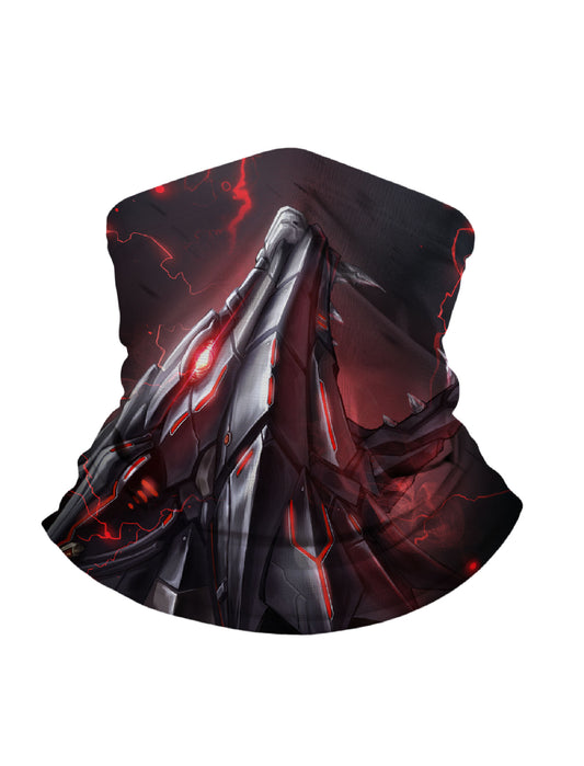 E-Girl E-Boy Cyberpunk Mecha Armor Tube Face Mask with 3D all over print, breathable fabric, soft stretchy, unisex for gaming and streetwear