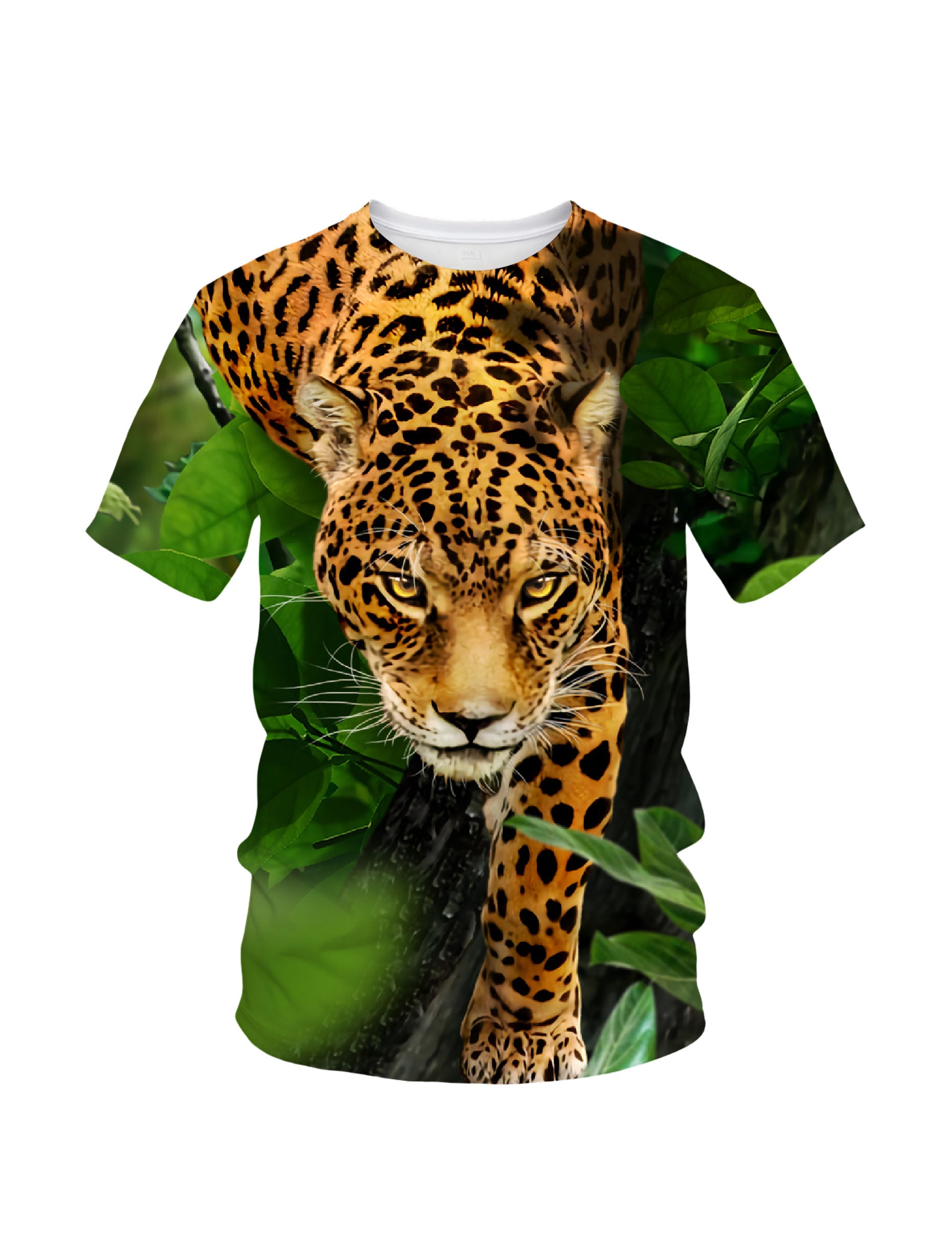 Leopard Jungle 3D All Over Print T-Shirt for Men Women Wild Animal Graphic Pullover Sweatshirt