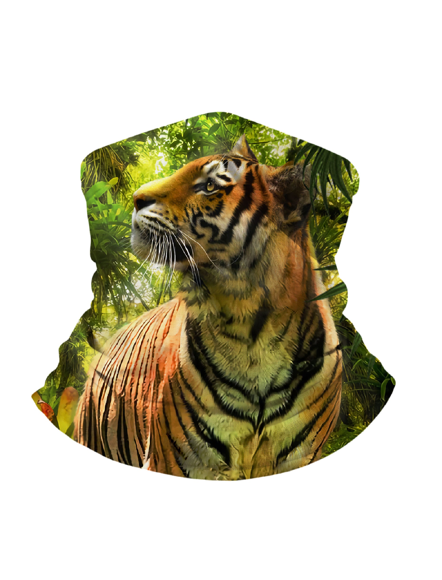 Realistic Roaring Tiger 3D Print Neck Gaiter – Unisex Nature Aesthetic Face Mask