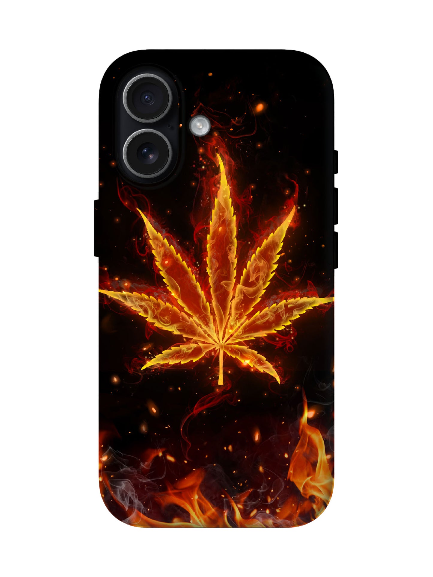 Flame Leaf Edgy Cyberpunk Tough Phone Case