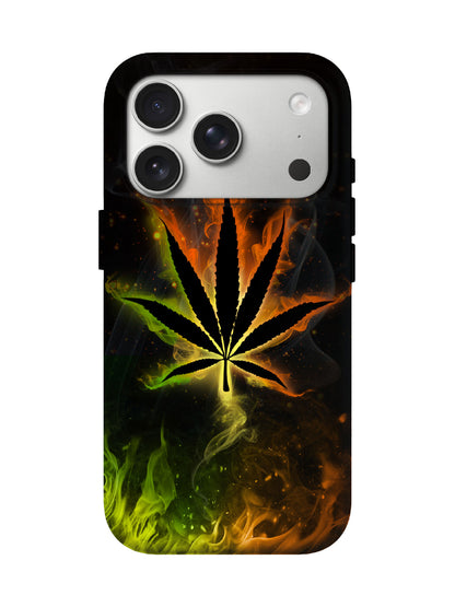Flame Leaf Edgy Cyberpunk Tough Phone Case