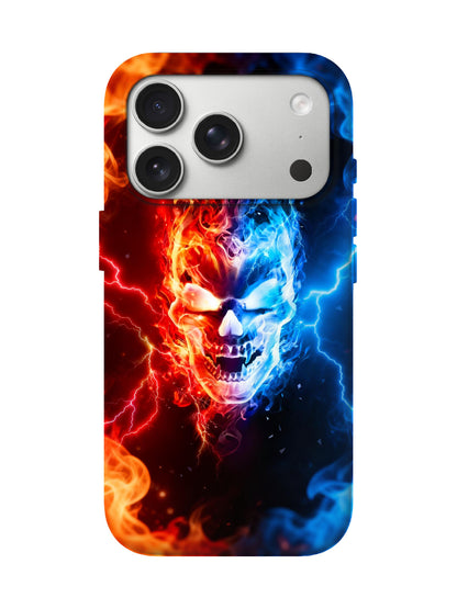 Skull Flame Lightning Edgy Cyberpunk Tough Phone Case