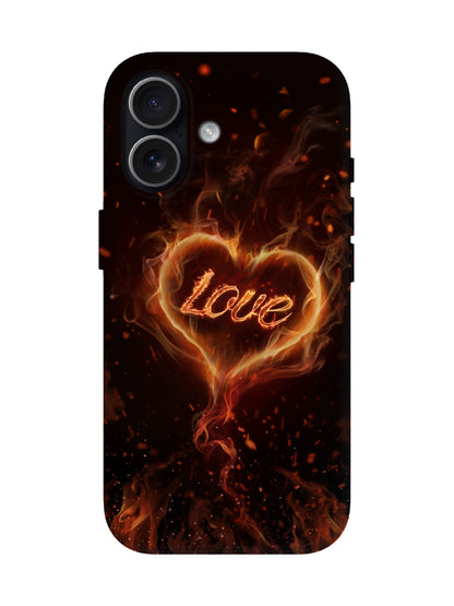 Flame Heart Edgy Tough Phone Case