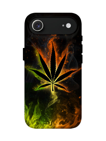 Flame Leaf Edgy Cyberpunk Tough Phone Case