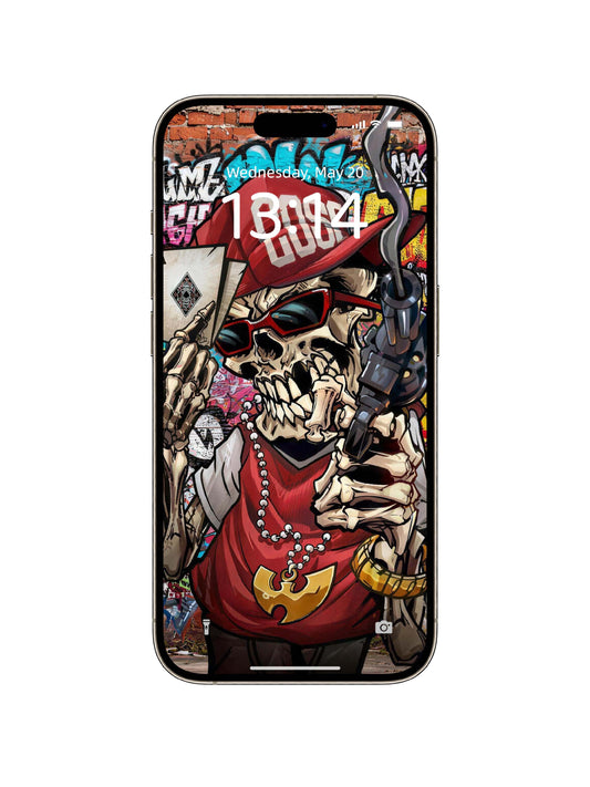 Hip Hop Sunglasses Poker Skull Digital Wallpaper