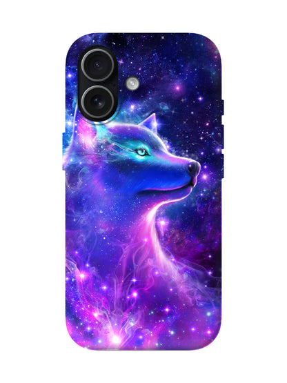Cosmic Wolf Neon Cyberpunk Protective Phone Case