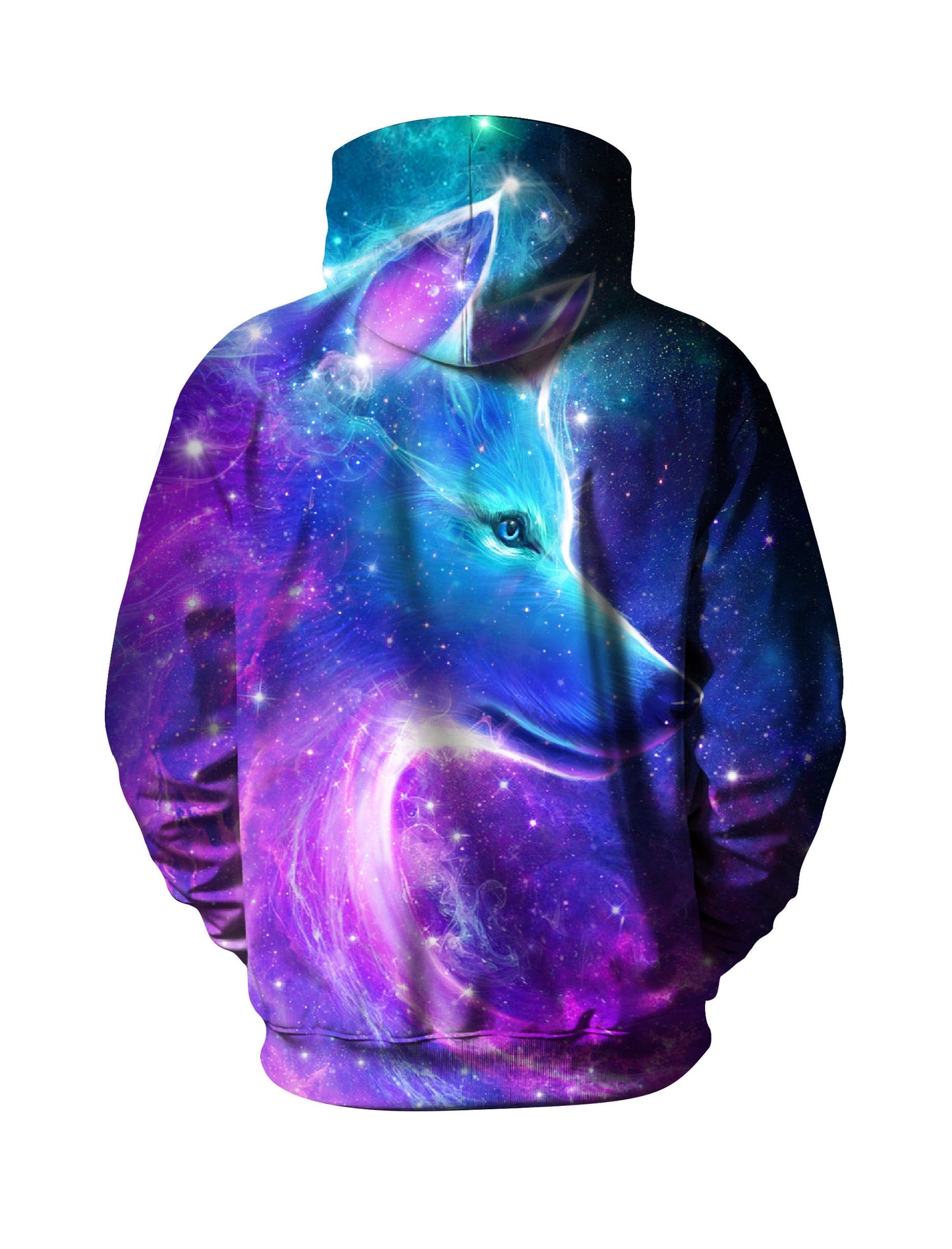 Cosmic Galaxy Wolf 3D Print Hoodie | Oversized Space Graphic Pullover