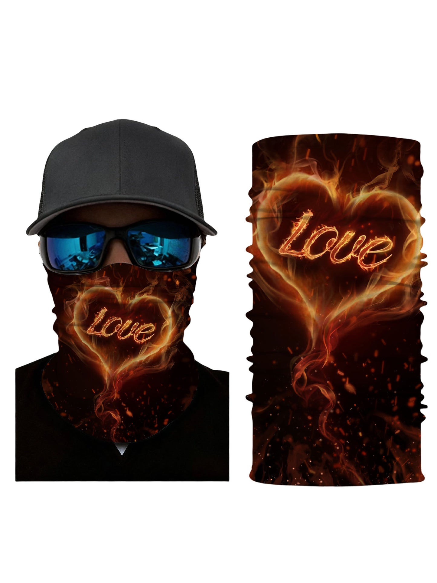 Unisex Flaming Rose Neck Gaiter – Soft Stretchy UV Protection Gaiter