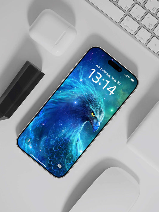 Cosmic Blue Eagle Phone Wallpaper