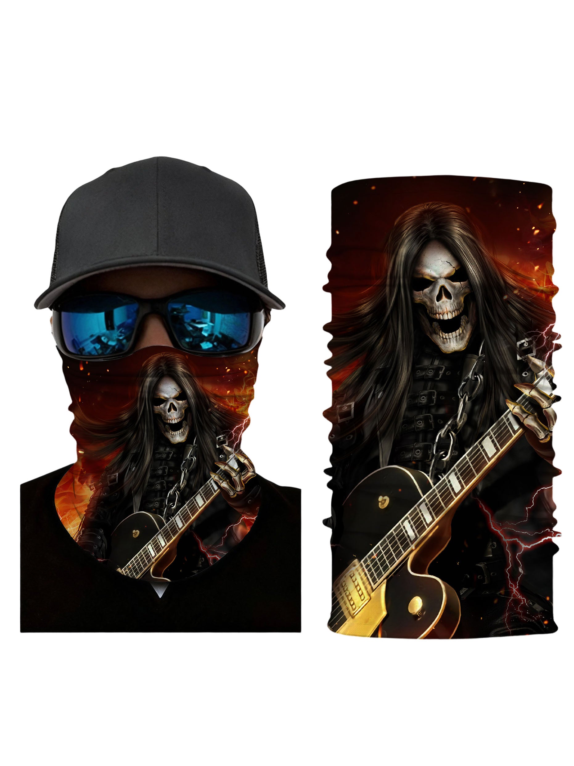 3D All Over Print Graffiti Skull Design for Men Women Breathable Soft Stretchy Windproof