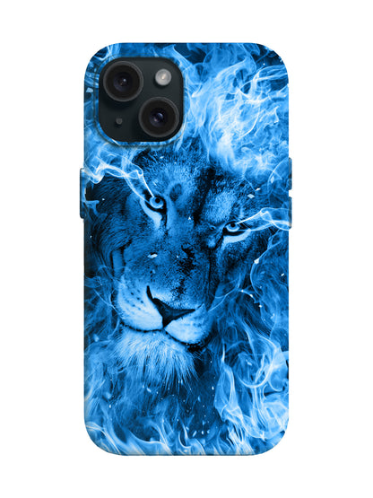 Blue Flame Lion Edgy Tough Phone Case