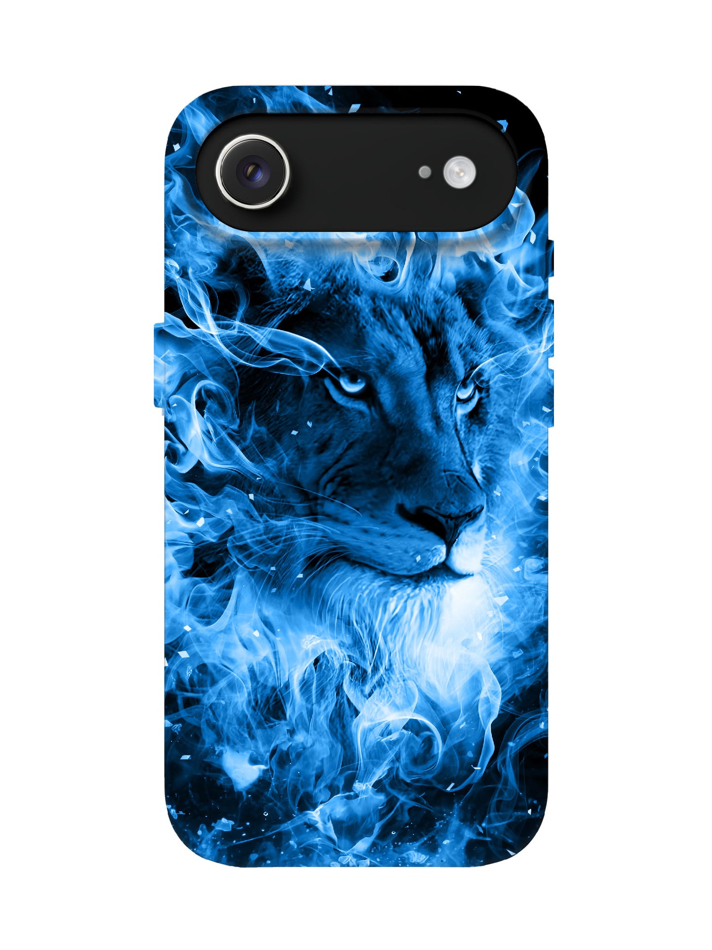 Blue Flame Lion Edgy Cyberpunk Tough Phone Case