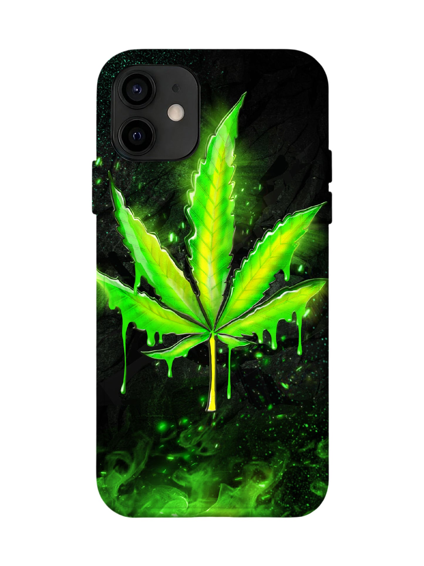 Neon Cannabis Leaf Edgy Statement Phone Case