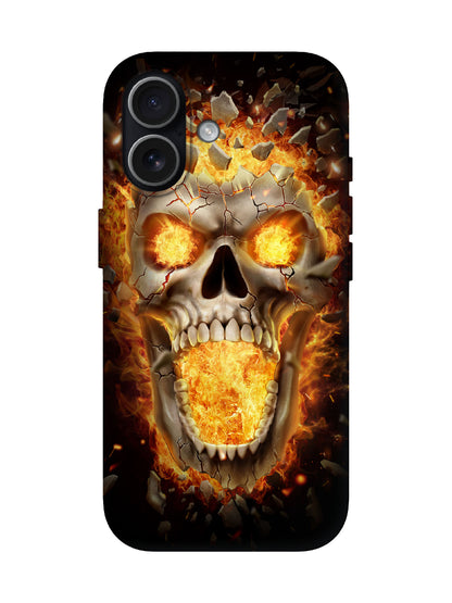 Flaming Skull Edgy Hardcore Tough Phone Case