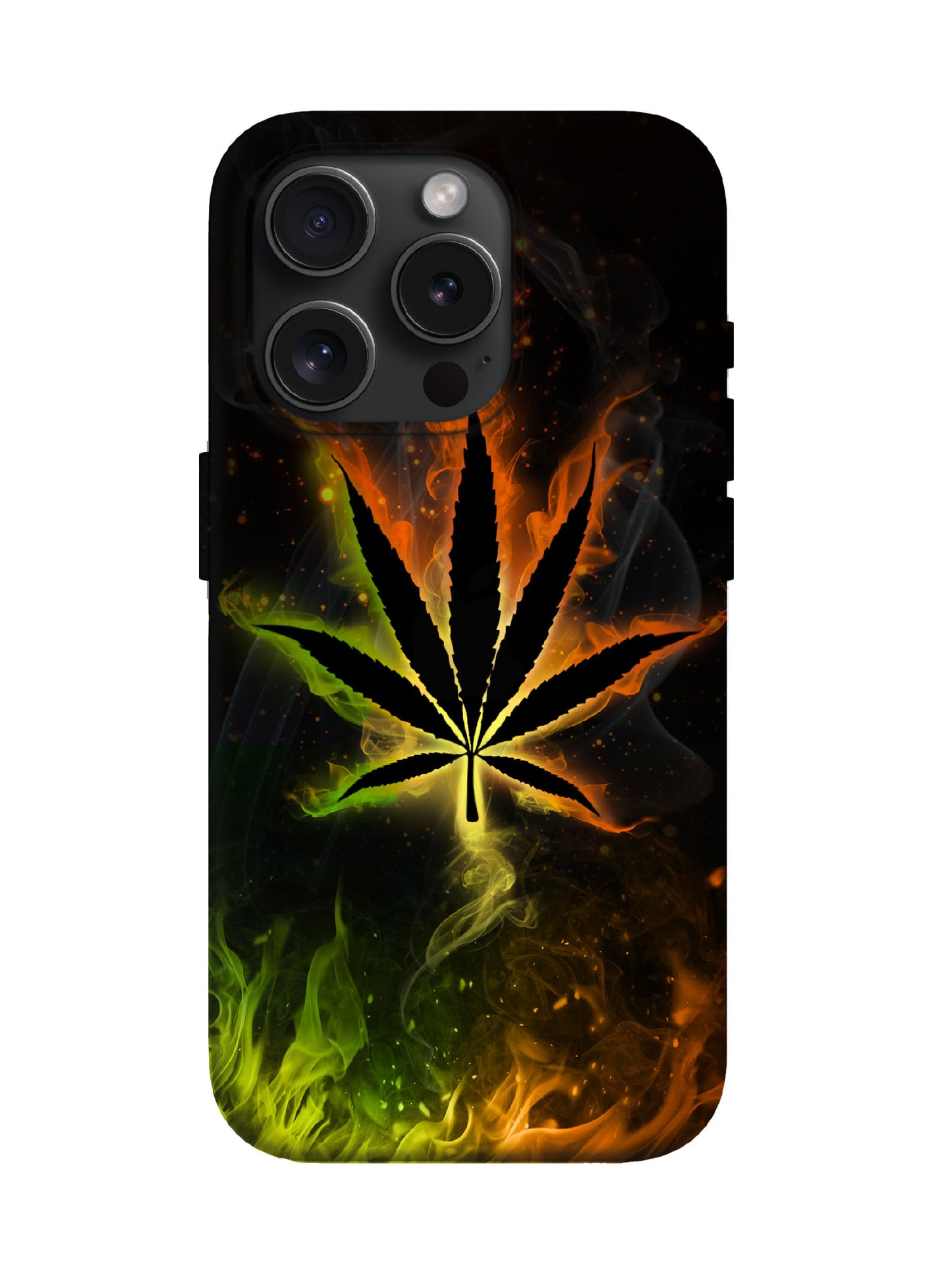 Flame Leaf Edgy Cyberpunk Tough Phone Case