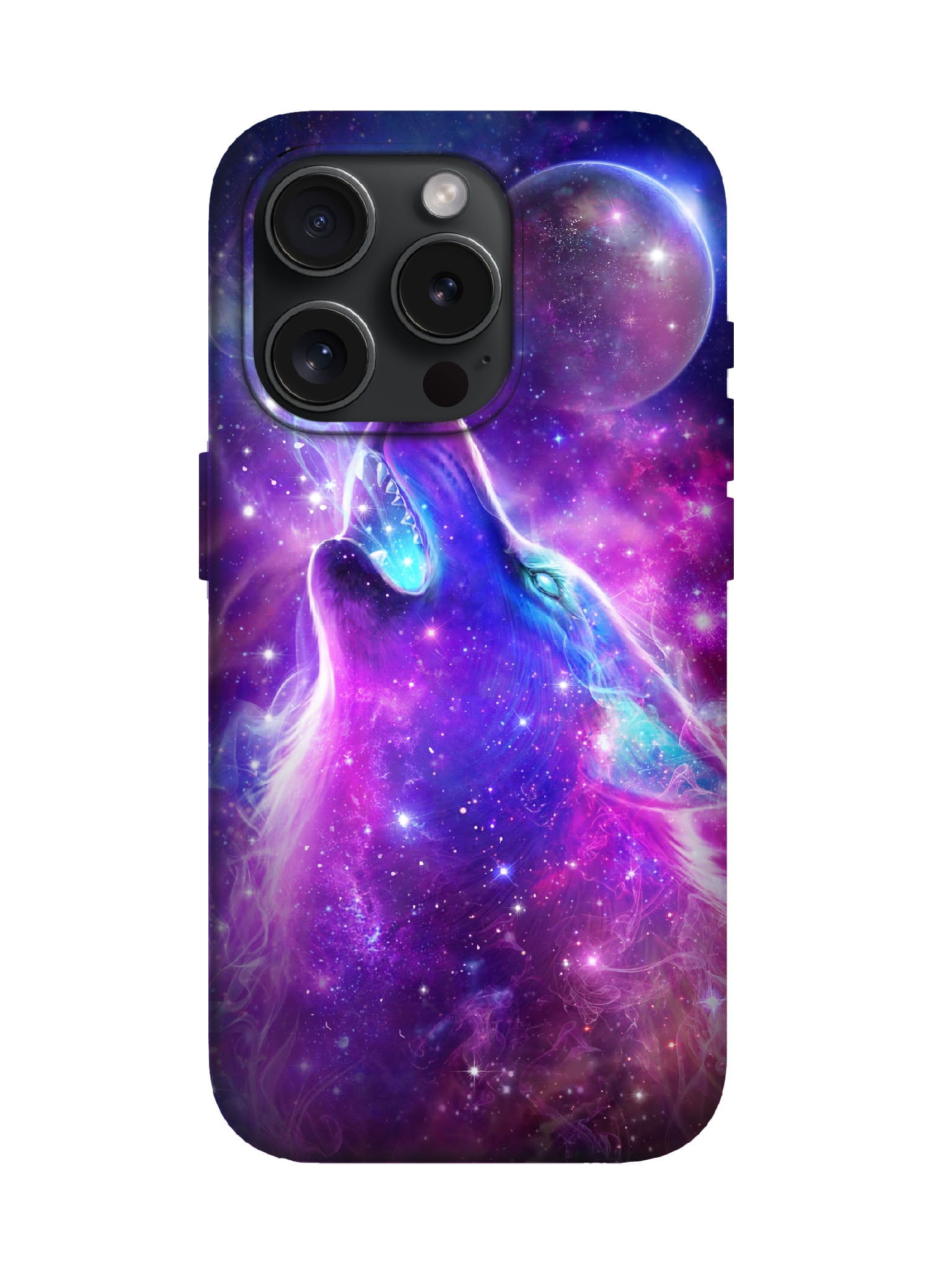 Cosmic Wolf Howl Edgy 3D Protective Phone Case