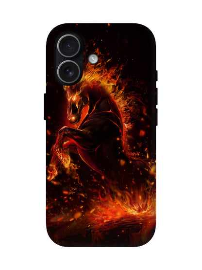 Flame Horse Edgy Cyberpunk Tough Phone Case